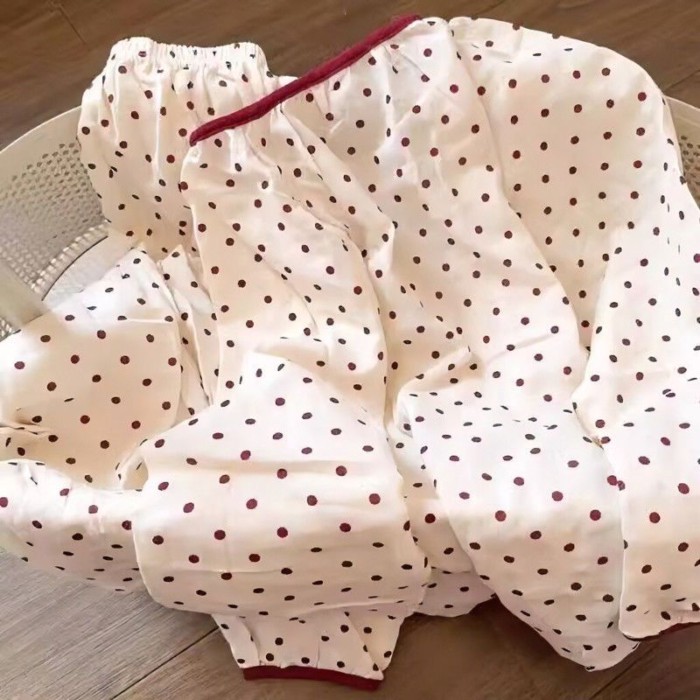 Bộ đồ ngủ bé gái dài tay quần dài ngọt ngào dễ thương siêu mềm cardigan trẻ em vừa và lớn Clo