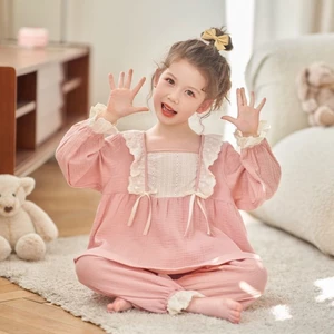 Bộ Đồ Ngủ Bé Gái Mới Mùa Xuân Thu Đông Phong Cách Hàn Quốc Dài Tay Phù Hợp Với Bé Gái Cho Trẻ