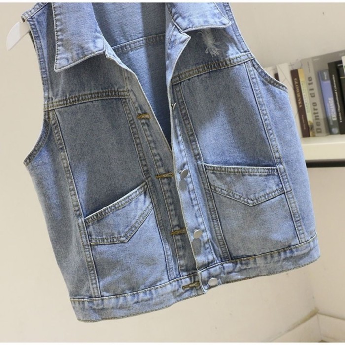 màu xanh gừng nhạt dành cho nữ mới phong cách Hàn Quốc đa năng áo vest không tay vest ngắn áo gh
