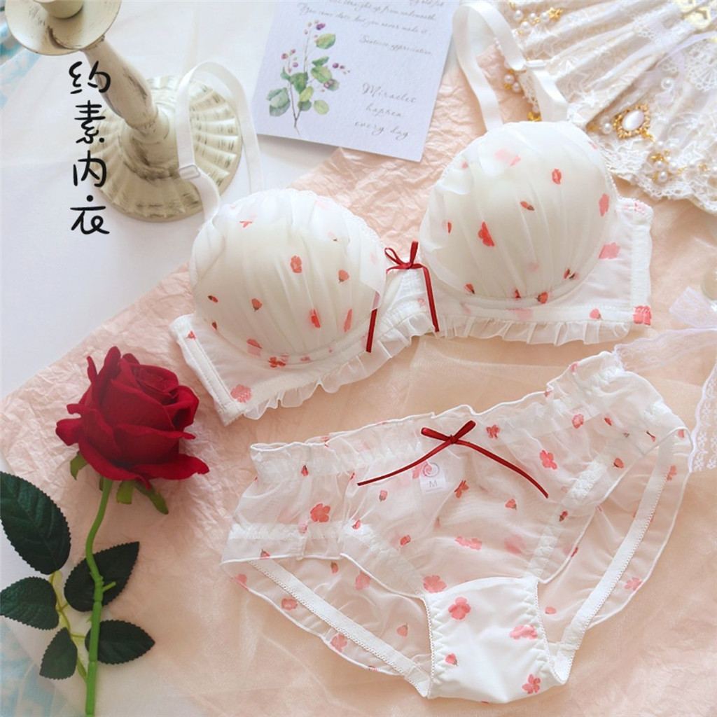 Đồ lót nữ phong cách Nhật Bản không dây, mỏng nhẹ và ngọt ngào