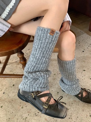 Have u desgin Luokou có nhãn Tất len Nữ Len Dày Ấm Áp Sang Trọng Tất Chân Bao Phong Cách Cơ Bản Đi Lại Hàng Ngày