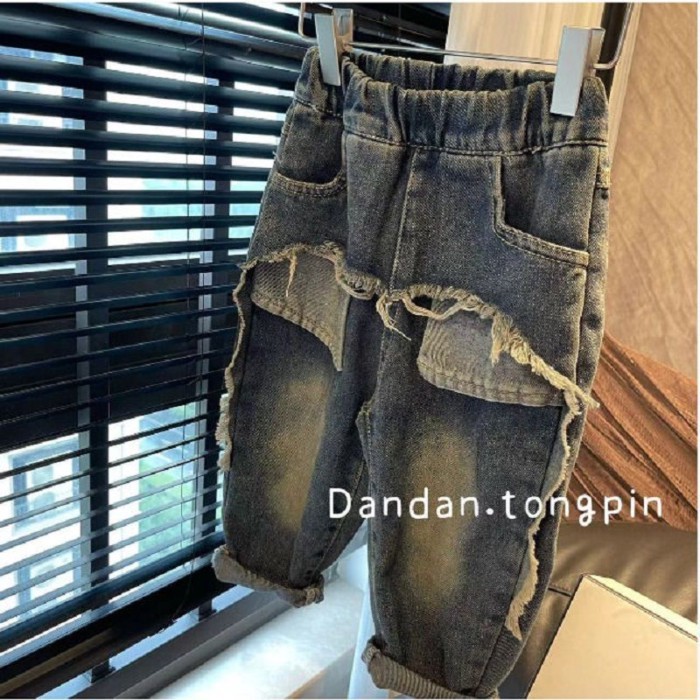 Quần jean trẻ em, quần retro xuân thu, quần ống rộng cho bé trai và bé gái, quần ống đứng đẹp