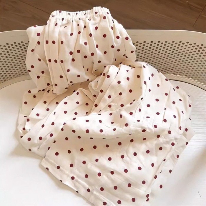 Bộ đồ ngủ bé gái dài tay quần dài ngọt ngào dễ thương siêu mềm cardigan trẻ em vừa và lớn Clo