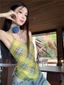 Nguyên Chất Desire Ngọt Hot Girl Nhỏ Yếm Nữ Mùa Hè Áo Khoác Ngoài 2 Lớp Lưng Đẹp Thiết Kế Kẻ