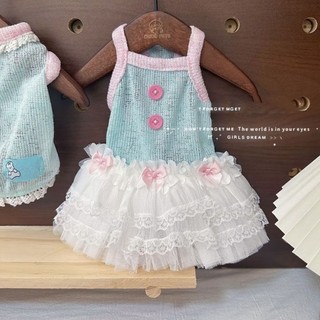 [Hàng có sẵn] Áo Vest mùa hè cho thú cưng mèo Hàn Quốc Váy thú cưng Quần áo thoáng khí cho chó 0,5-7,5kg