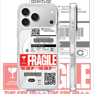FRAGILE Nhãn Tiếng Anh Acrylic Không Dây Từ Tính Ốp Lưng Sạc Tương Thích Cho IPhone 16 PLUS 11 12 13 14 15 16 17 Pro Max Ốp Lưng 17Air Vỏ Cứng Chống Sốc Ốp Lưng Hộp