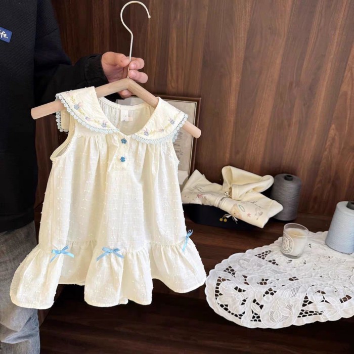 Đầm Bé Gái Mùa Hè Mới Phong Cách Hàn Quốc Đa Năng Đầm Công Chúa Cho Bé Một Tuổi Đầm Cổ Hải Qu
