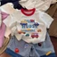 cotton nguyên chất mùa hè mới áo thun ngắn tay dáng rộng phong cách hoạt hình Nhật Bản bé tra