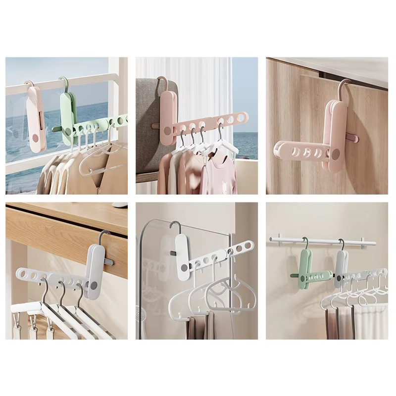 2 Chiếc Có Thể Gập Lại Du Lịch Thanh treo móc quần áo 7 Lỗ Di Động Treo Tường Phơi Móc Treo Du Lịch Có Móc Áo Cắm Trại, Du Lịch Kinh Doanh Hoặc Gia Đình