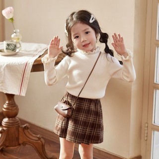 Áo Len Nữ Thu Đông Mới Áo Len Ấm Áp Trẻ Em Bé Đáy Áo Sơ Mi Phong Cách Phương Tây Mùa Đông Cao Cấ