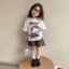 Bộ đồ mùa hè bé gái áo thun cotton ngắn tay phong cách mới dành cho trẻ em
