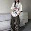 Mùa Hè Hạng Nặng Mỹ Retro Tranh Sơn Dầu Chân Dung In Nguyên Chất Cotton Ngắn Tay Nam Nữ Rời C