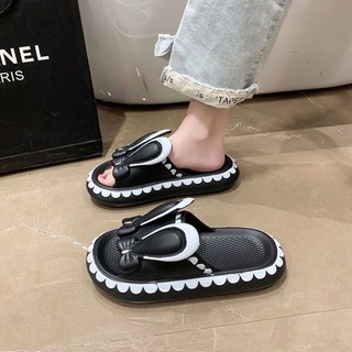Hoạt Hình Dễ Thương Thỏ Giày Sandal Nữ Dép Ngoài Trời Nữ Nhà Mùa Hè Trong Nhà Phòng Tắm Tắm C