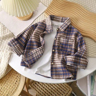 Mặc áo sơ mi kẻ sọc trẻ em cho bé trai và bé gái, áo dài tay đa năng, áo sơ mi kẻ sọc xinh xắn cho