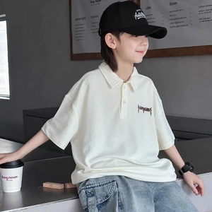 Bé Trai Áo Sơ Mi POLO Ngắn Tay Mới Vừa Và Lớn Trẻ Em Quần Áo Mùa Hè Mỏng Bé Trai Mùa Hè Áo T Xu