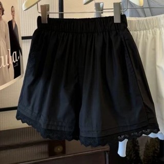 Quần Short Ren Thường Ngày Màu Trắng Nữ Cao Cấp Đa Năng Phong Cách Mới Chữ A Năm Chân Quần Ôm