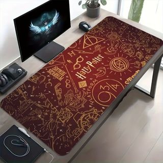 1 Miếng Lót Chuột Lớn Harry Potter - Đế Cao Su Chống Trơn Trượt Dày, Thiết Kế Biểu Tượng Hogwarts Sống Động & Ma Thuật, Bền Đẹp & Dễ Dàng