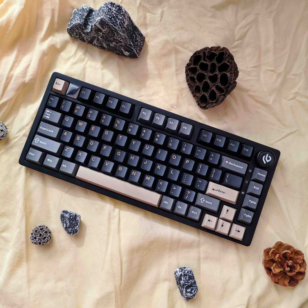 Obsidian Black Double Shot PBT Keycaps 128 Phím Cherry Profile Custom ...