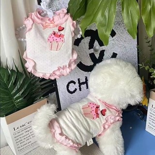 [Hàng có sẵn] Váy bánh thêu tay bay cho mèo phong cách mỏng mùa hè 1-7,5kg