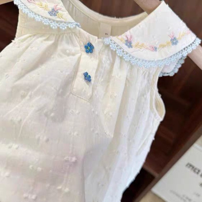 Đầm Bé Gái Mùa Hè Mới Phong Cách Hàn Quốc Đa Năng Đầm Công Chúa Cho Bé Một Tuổi Đầm Cổ Hải Qu