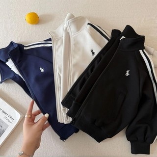 Áo khoác bé trai phong cách mới xuân thu, áo len cardigan dây kéo cổ đứng thương hiệu Nhật Bả