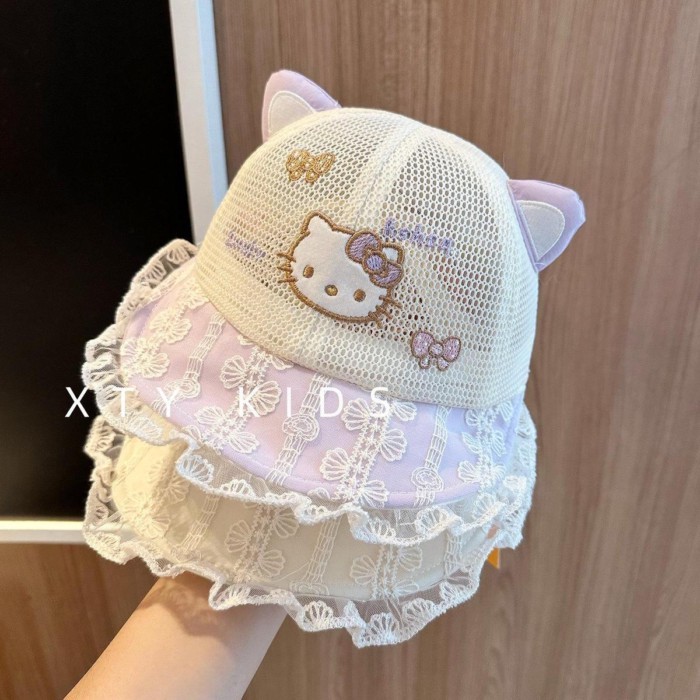 Baby Hat Mesh Hat Princess Lace Cute Cartoon Big Brim Baby Sun Hat Girls Sun Protection Hat