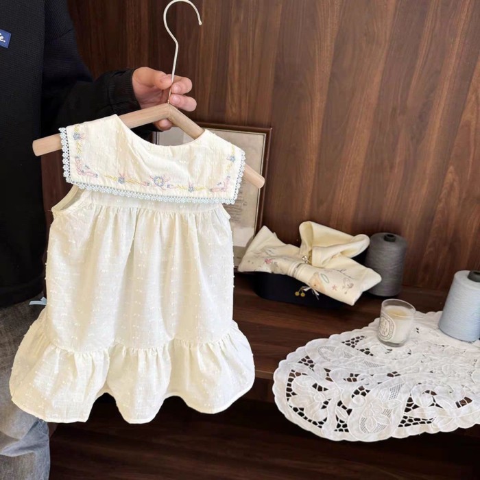 Đầm Bé Gái Mùa Hè Mới Phong Cách Hàn Quốc Đa Năng Đầm Công Chúa Cho Bé Một Tuổi Đầm Cổ Hải Qu