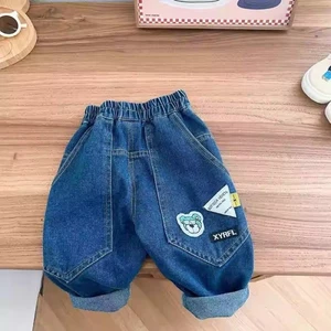 Quần Jean Bé Trai Xuân Thu Phong Cách Mới Trẻ Em Quần Bố Rộng Quần Denim Bé Trai Quần Denim Phon