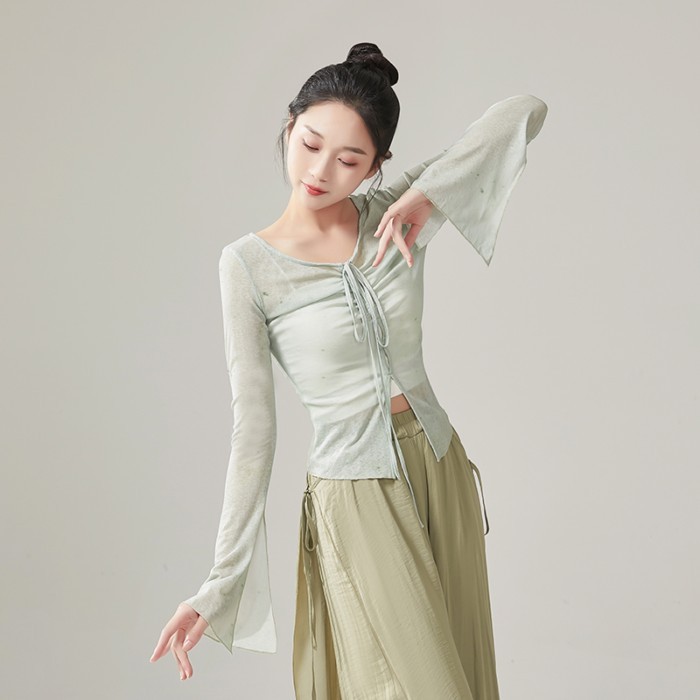 mới khiêu vũ cổ điển áo vần gạc hiệu suất quần áo của phụ nữ thanh lịch quần áo luyện tập khiêu