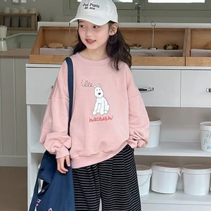 quần áo trẻ em mới, áo nỉ bé trai, áo cotton nguyên chất cổ tròn mùa thu đông cho trẻ em vừa và