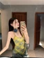 Nguyên Chất Desire Ngọt Hot Girl Nhỏ Yếm Nữ Mùa Hè Áo Khoác Ngoài 2 Lớp Lưng Đẹp Thiết Kế Kẻ