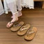 Dép xỏ ngón kiểu phương Tây cho nữ mặc bên ngoài, dép xỏ ngón đế mềm đế phẳng, dép đi chơi ki
