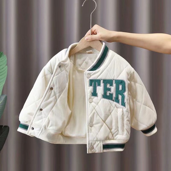 Đồng phục bóng chày phong cách Hàn Quốc cho bé trai và bé gái, áo khoác cotton ngắn, áo khoác