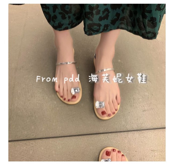 Người nổi tiếng trên mạng dép kim cương giả cho nữ mùa hè phong cách mới siêu hot cổ tích pho