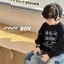 Áo nỉ mỏng dài tay phong cách Hàn Quốc dành cho bé trai mới quần áo trẻ em vừa và nhỏ cổ tròn mù