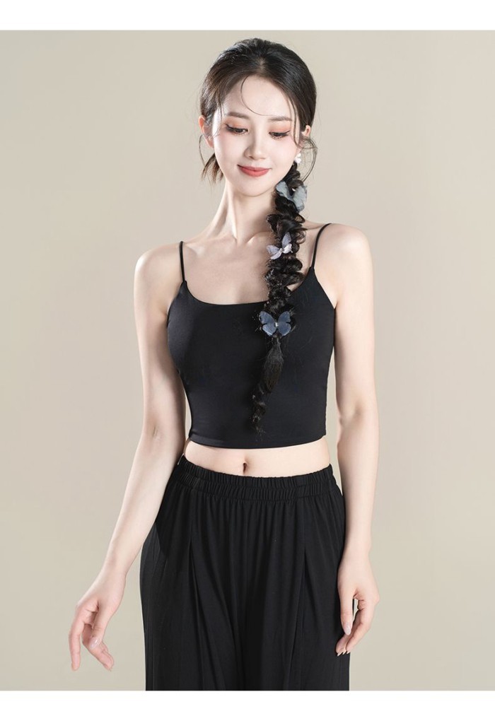Áo yếm hở lưng dành cho vũ công khiêu vũ bên trong quần áo tập múa ba lê cổ điển có miếng đệm ngực