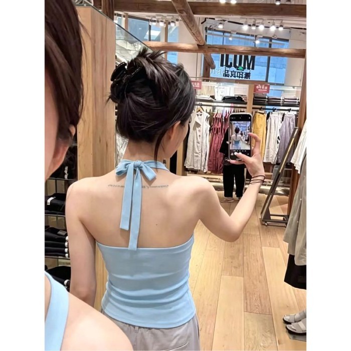 Áo ống quây dây chuỗi hạt gợi cảm dành cho nữ trong mùa hè có đệm ngực, thiết kế bên trong ôm