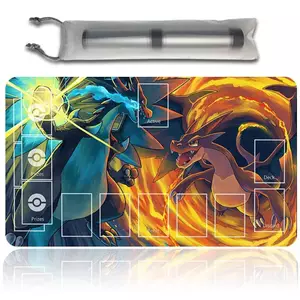 Thảm chơi Pokemon Charizard với Zones 600 * 350 * 2mm Card Game Playmat của MTG TCG CCG