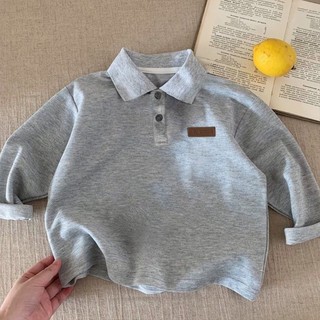 Áo sơ mi POLO trẻ em Áo thun nam dài tay trẻ em thời trang hoạt hình cho bé đáy áo sơ mi nữ cotton