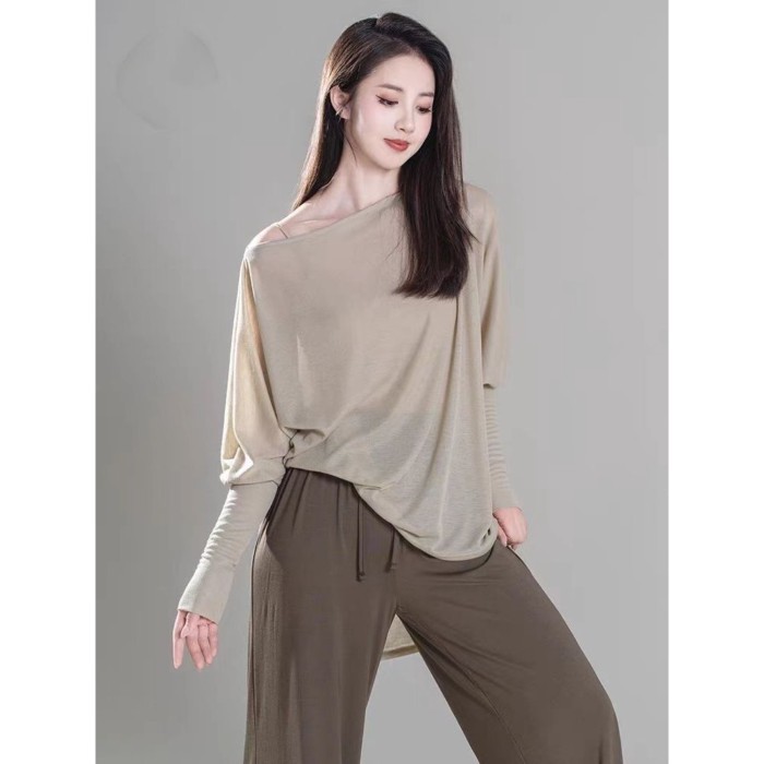 Khiêu vũ cổ điển khiêu vũ hiện đại quần áo nữ sinh viên khiêu vũ lỏng lẻo hàng ngày áo dài tay nghệ