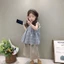 Bé Gái Mùa Hè Áo Vest Bộ Rừng Mới Phong Cách Bé Gái Phong Cách Hàn Quốc Kẻ Sọc Dolly Áo Sơ Mi