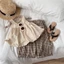 Bé mùa hè cotton nguyên chất hai mảnh mùa hè không tay áo vest quần kẻ sọc phong cách mới trẻ