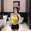 Nguyên Chất Desire Mỹ Giả Hai Mảnh Chữ Cái Nóng Ngôi Sao Kim Cương Full In Hình Hot Girl Yếm