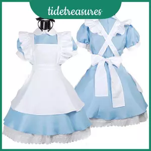 Trang phục quyến rũ Alice In Wonderland dành cho trẻ em với tạp dề xếp nếp có thể tháo rời