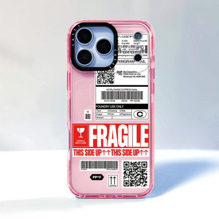 Ốp Lưng Nhãn Tiếng Anh FRAGILE Tương Thích Cho IPhone 12 13 14 15 16 17 Pro Max 12 13Mini Cover X XR XS Max Silicone Mềm Clear SE 2022 6 7 8 Plus 17AIR Vỏ Chống Sốc