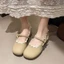 Giày nữ Mary Jane da thật của Pháp xuân hè phong cách mới retro khí chất nhẹ nhàng với váy mi