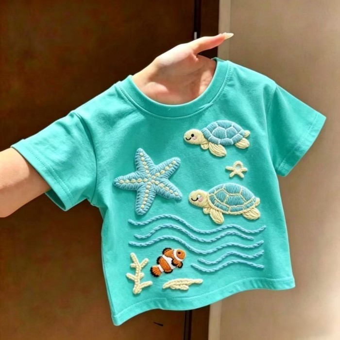 Áo thun ngắn tay hình rùa dễ thương  cho bé sơ sinh đa năng