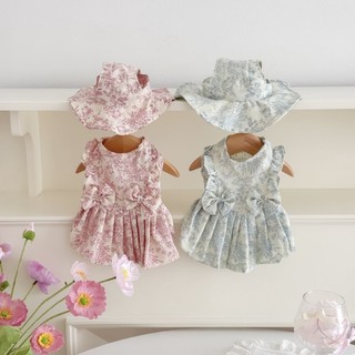 [Hàng có sẵn] Váy trùm đầu mèo sứ trắng xanh Quần áo cho chó thoáng khí mùa hè 0,5-5,5kg