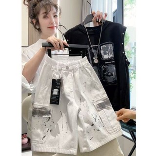 Quần short bảo hộ lao động cotton nguyên chất dáng rộng mùa hè đa năng dành cho bé trai và bé gái l