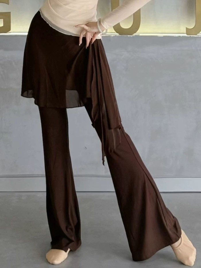 Quần ống loe múa cổ điển, quần múa hiện đại, bodysuit cúp mông, váy, quần tập xuân hè, quần ba l